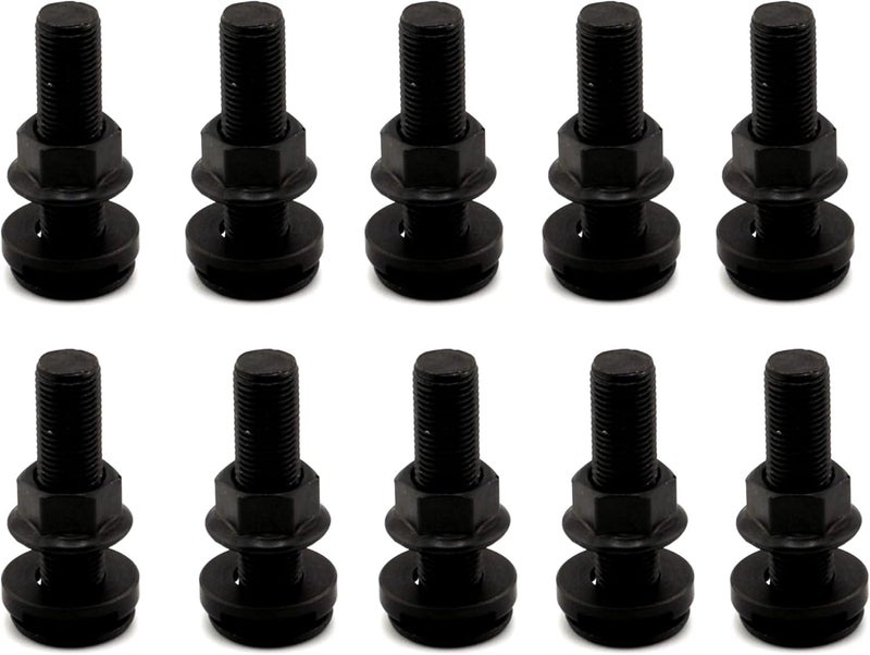 VanEssential L-Track Single Stud Bolt M10 x 1.0 Thread (Metric) 38mm / 1.5 inch Venture Track Accessory Black- 10 pcs - Image 1